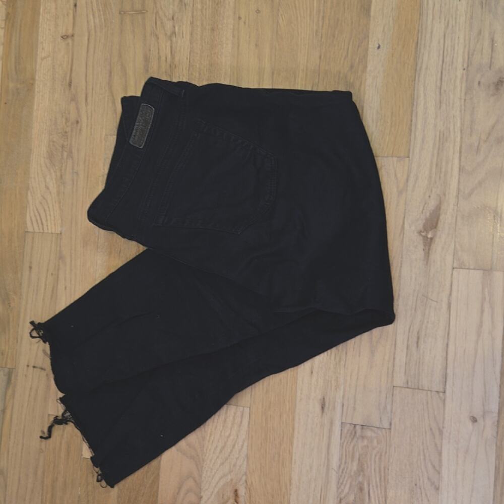 AG Adriano Goldschmied Black the Stevie Ankle Slim Straight Leg Jeans